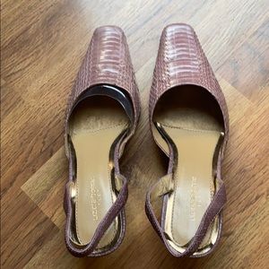 SOLD -Liz Claiborne Flex Mauve  pumps with back strap.
